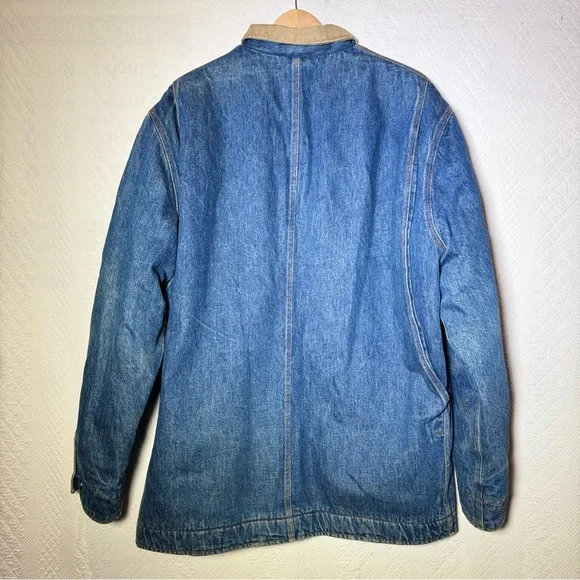 VINTAGE Polo Ralph Lauren authentic Denim Chore Flannel Lined jacket coat L USA! - Picture 11 of 16